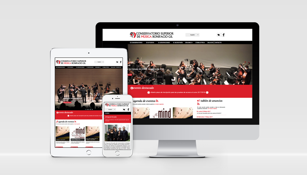 diseño web conservatorio superior de música de badajoz